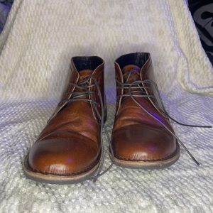 Andrew Marc New York size 11 men's ankle boots in brown.
